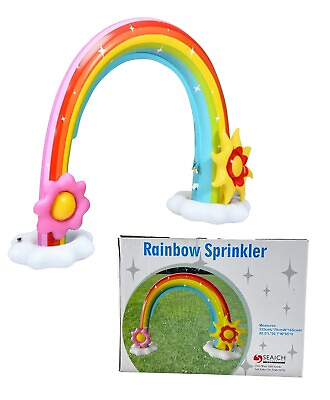 #ad Inflatable Rainbow Sprinkler Summer Kids Water Spray Toy Yard Pool Party 88”x65” $32.95