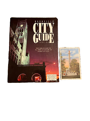 #ad Vintage Nashville City Guide Hardcover Book 1992 93 1900s Tennessee Postcard $21.24