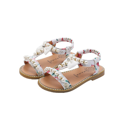 #ad 1 6 Years Baby Toddler Girls Sandals Summer Non Slip Kids Pearl Crystal Shoes $29.42