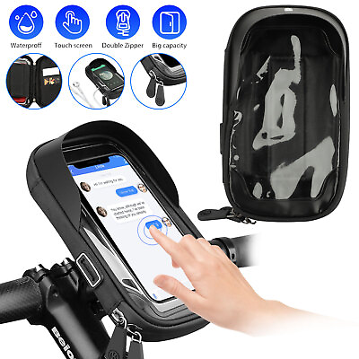 #ad 360 Rotation Motorcycle Bicycle Bike Handlebar Cell Phone Mount Holder Bag Case $12.98