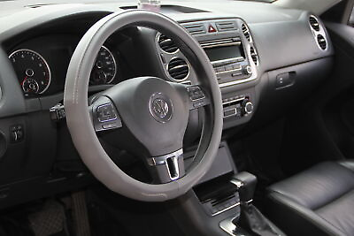 #ad Grey PVC Leather Comfort Fit Slip On Steering Wheel Cover Non Slip Design $23.32