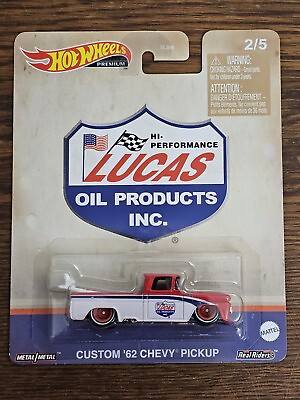 #ad Hot Wheels Premium #x27;62 Chevy Pickup Lucas Oil 2023 Pop Culture2 5 Real Riders $15.99