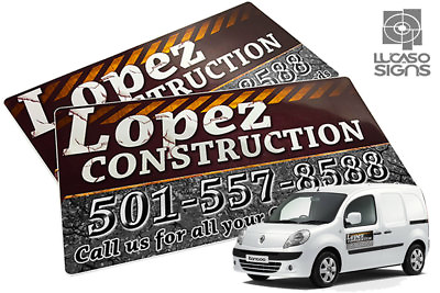 #ad Car Magnets with Custom Graphics Door Signs Outdoor Pair Set 24quot; X 12quot; each $54.99