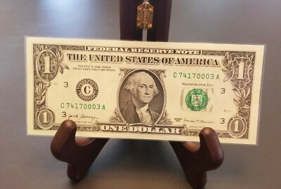 #ad One Dollar $1 Note Uncirculated 2017A from the Philadelphia Federal Reserve Bank $2.29