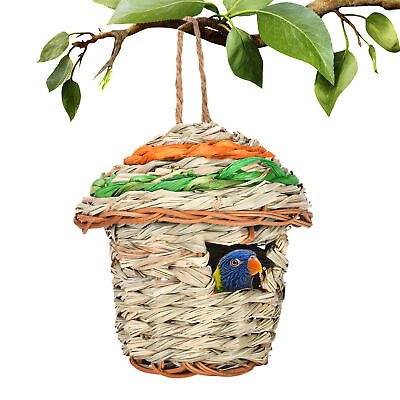 #ad Wild Bird Nest House Hand Woven Hummingbir Sparrow Blue Tit Garden Nesting House $13.94