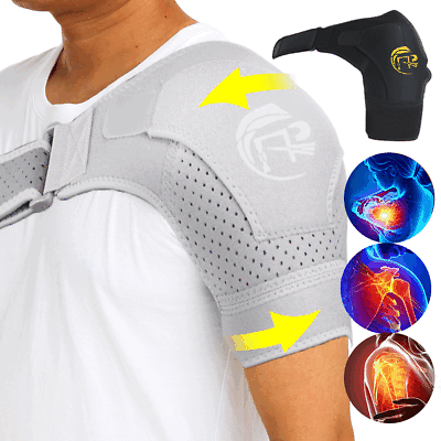 #ad Adjustable Left Right Shoulder Brace Rotator Cuff Support Relief Pain Belt Wrap $8.99