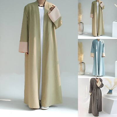 #ad Women#x27;s Muslim Cardigan Lightweight Open Front Cardigan Loose Long Soft Solid $35.65