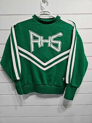 #ad VTG Eau Claire Regis Ramblers Wool Varsity Sweater Mens Large Green Cheer $79.95