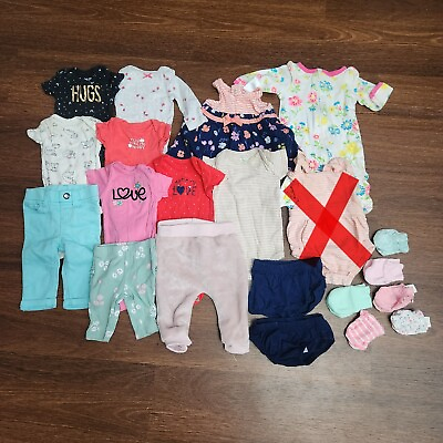 #ad Girls Newborn Summer Clothes Lot 14 Pieces 6 Pairs Of Mittens Carters $24.22