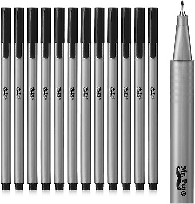 #ad 12pk Mr. Pen Black Fineliner Pens Pens Fine Point Fine Liners Artists $14.66