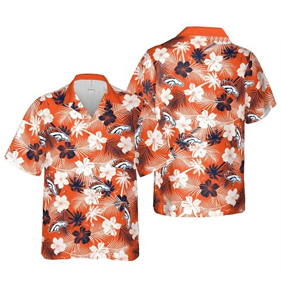 #ad Denver Broncos Hawaiian Shirt Denver Broncos Fan Beach Shirt Summer Shirt $24.49