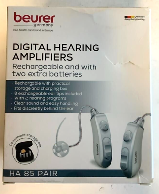 #ad NEW Beurer HA85 RIC Digital Silver Hearing Amplifiers adjustable volume $75.95