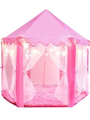#ad Princess Tent For Kids Tent 55” x 53” With Led Star Lights $20.00