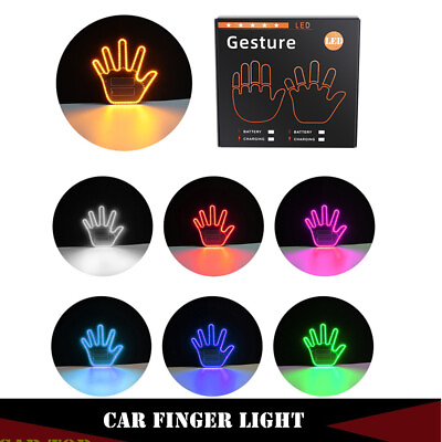 #ad Car Middle Finger Gesture Light Funny Road Rage Signs Rear Window Light 6 COLORS $20.67
