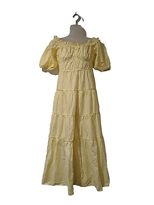 #ad Pearl Sea Dress SIZE 12 Yellow Dress NWT Milk Maid Prairie Off The Shoulder AU $35.00