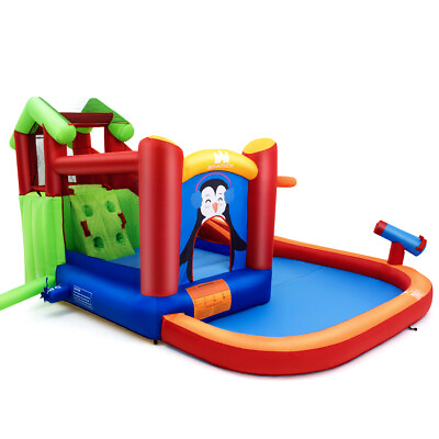 #ad Kids Play Inflatable Slide Bouncer Water Park Bounce House w Splash Pool Gift $189.99