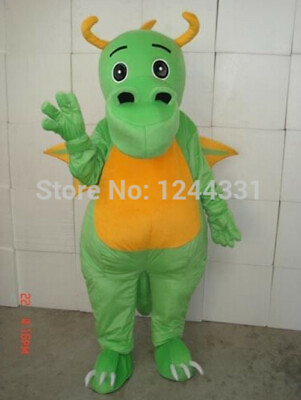 #ad Halloween Green Dinosaur Mascot Costume Cosplay Party Clothing Carnival Adults $258.63