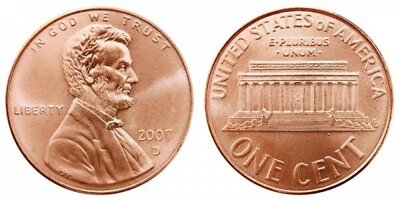 #ad 2007 D Lincoln Penny Uncirculated $1.49