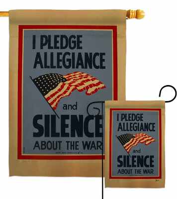 #ad I Pledge Allegiance and Silence Garden Flag US Historic Decorative Yard Banner $69.95