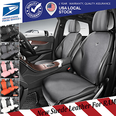 #ad For Dodge Ram 1500 2500 3500 Suede Leather Car Seat Covers Full Set Auto Cushion $189.58