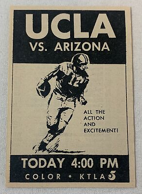 #ad 1971 small KTLA tv ad UCLA vs ARIZONA football $5.99