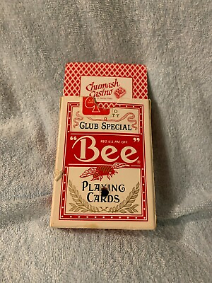 #ad Bee Chumash Casino Hotel Playing Cards California Standard Deck Hole Punched $29.99