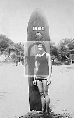 #ad Duke Kahanamoku Surf Board Honolulu Hawaii HI Reprint Postcard $4.99