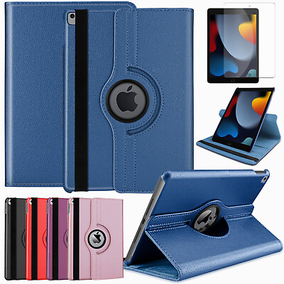 #ad For iPad 10.2quot; 9th 8th 7th Generation 360 Rotating Leather CaseScreen Protector $20.95