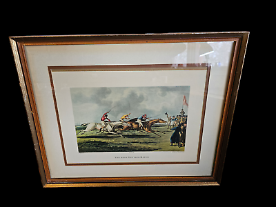 #ad The high Mettled Races Horse print 17 x21 with frame H. Alken $69.99