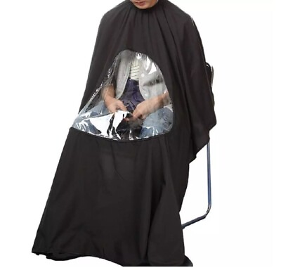 #ad Hair Cutting Barber Cape with Viewing Window Salon Cover Hair Drape for Stylish $10.99