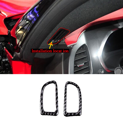#ad Carbon Fiber Inner Air Vent Outlet Frame Trim For 2014 19 Corvette C7 AU $33.99