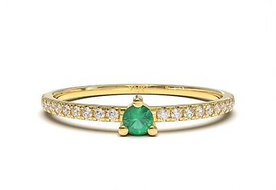 #ad 14k Diamond and Emerald Ring Engagement Diamond Ring Diamond Promise Ring $195.00