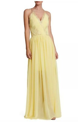 #ad Dress The Population Chloe Lace amp; Chiffon Gown Sunny Yellow Size Small $88.00