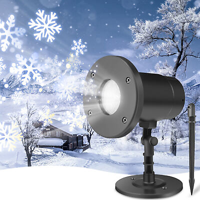 #ad LED Projector Light Moving Snowflake Landscape Laser Lamp Xmas New Year Decor $14.99