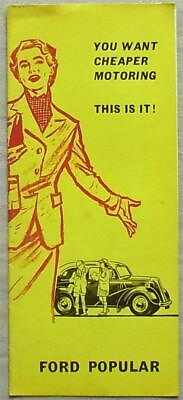 #ad FORD POPULAR Car Sales Brochure 1954 55 #R2359 1054 GBP 11.99