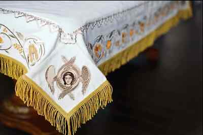 #ad Holy table cover gold fully embroidered White Gold $550.00