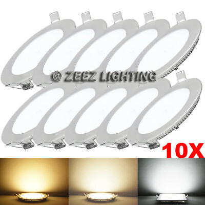 #ad 10X 18W 8quot; Round Natural White LED Recessed Ceiling Panel Down Lights Bulb Lamp $74.79