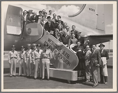 #ad Photo 1949 Military officers in front of Air Force plane at Westover 58257005 $8.95