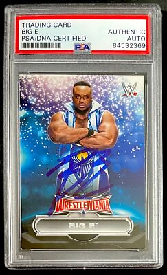 #ad Big E Signed 2016 Topps WWE WrestleMania Trading Card Autograph PSA DNA Slabbed $54.95