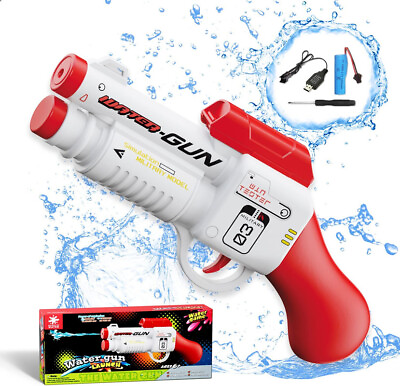 #ad Electric Water Gun Kids Squirt Water Blaster Gun Red Pistol Pool Beach Water Toy $9.99