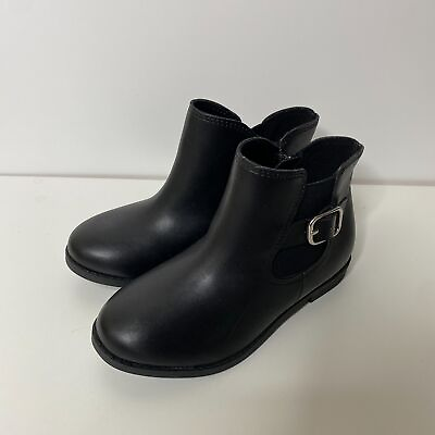#ad New Zoe amp; Zac Black Faux Leather Children Boots Size 10 $26.00