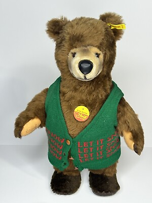 #ad Teddy VTG HTF Steiff Gift 1983 Bear Limited Ed Double Signed Paw German $100.00