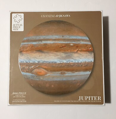 #ad Celestial Jigsaw Jupiter 1000 Piece Circular Jigsaw Puzzle NEW With Poster $34.99