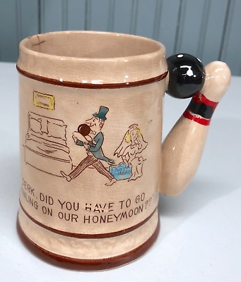 #ad Novelty Vintage Bowling Mug Stein On Our Honeymoon Just Married $22.35