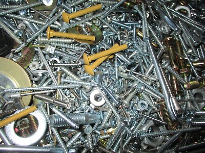 #ad 10 lbs. Bulk Assorted Loose Fasteners NUTS BOLTS SCREWS WASHERS ETC. $22.99