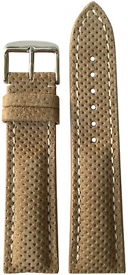 #ad 22x20 RIOS1931 for Panatime Ltd. Khaki Suede Watch Strap w Buckle For Breitling $59.99
