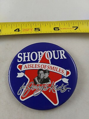 #ad Vintage Jerry#x27;s Kids SHOP AISLES OF SMILES pin button pinback *EE77 $12.00