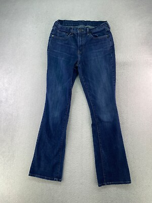 #ad Levis Womens Waist 28” Length 32 Dark Wash High Rise Flap Pocket Bootcut Jeans $16.95