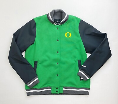 #ad Nike Oregon Ducks Stock Football Letterman Jacket Women#x27;s Medium Green DJ5972 $15.00