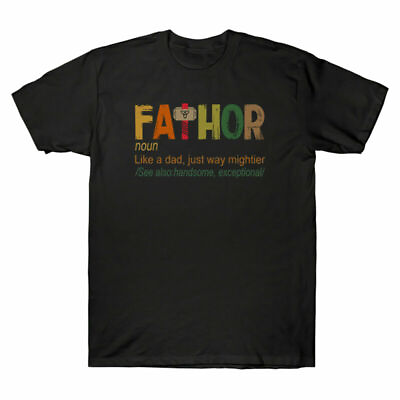 #ad Fathor Noun Like A Dad Just Way Mightier See Also Handsome Vintage Mens T Shirt $15.99